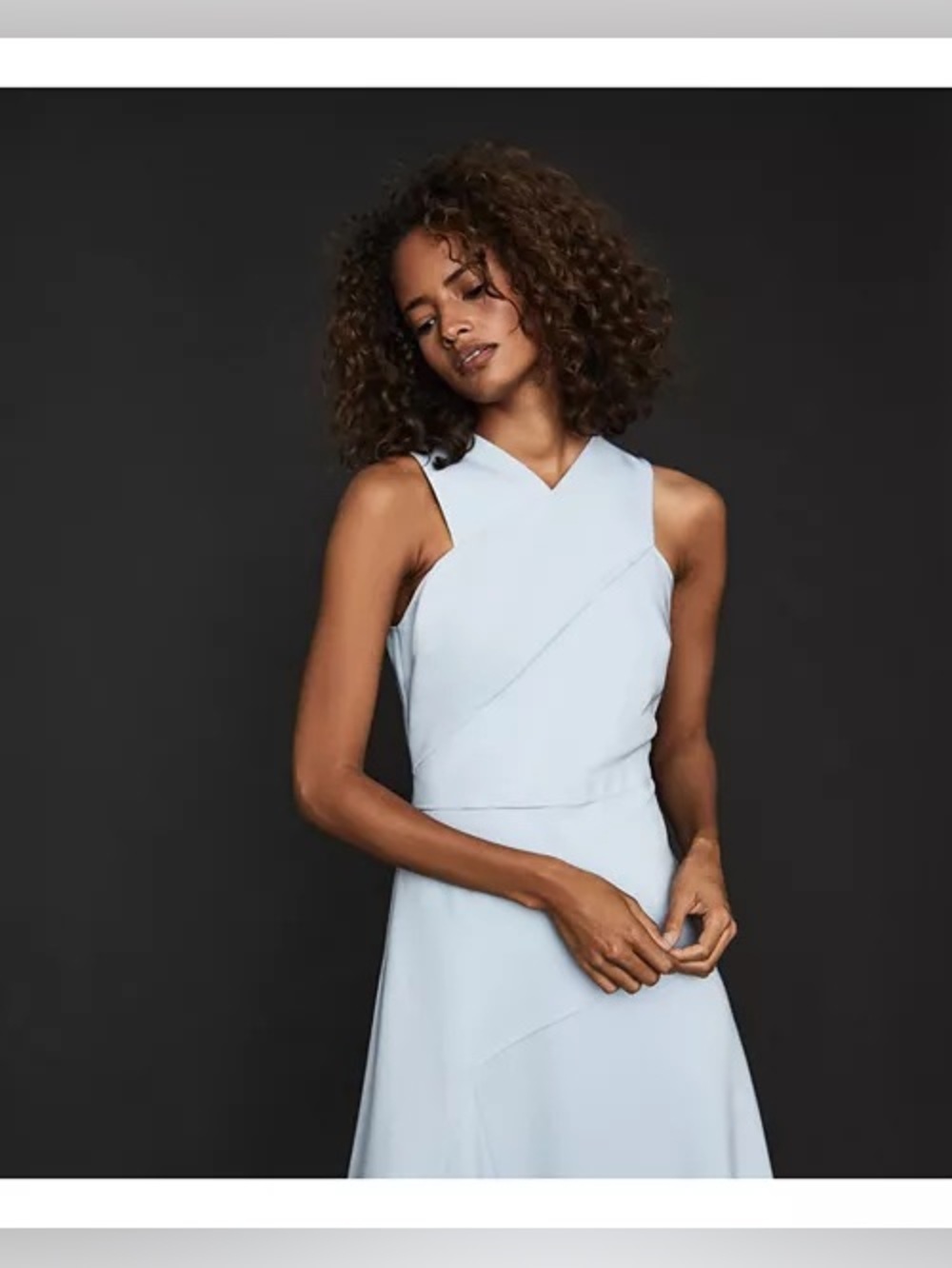 Reiss Paige Midi Dress in Pale Blue - Size 4 - Picture 3 of 8